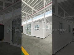 منزل حاويات أبيض متوسع يبلغ طوله 20 قدم من العاج مع حمام